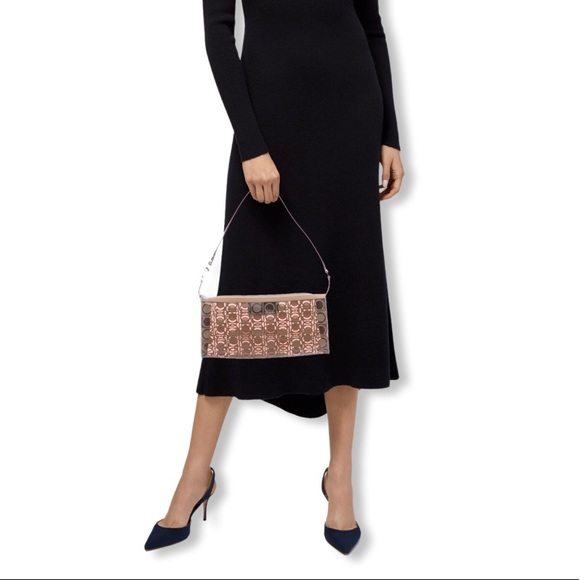 Ferragamo Monogram Handbag, PVC w/ Leather Handle, Grancini Logo, Made in Italy - Picture 2 of 16